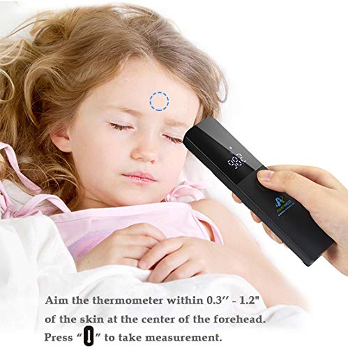 [Australia] - Amplim Hospital Medical Grade Non Contact Digital Clinical Forehead Thermometer for Adults, Kids, and Babies, FSA HSA Approved, 2001W1, Black 