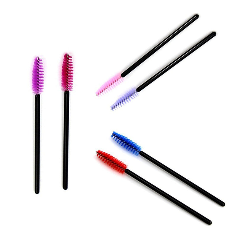 [Australia] - 300 Pcs Mascara Wands Multi-colored Eyelash Brushes Lash Extensions Makeup Brush Tool Bulk, Black Handle (Black Handle-Mix-300pcs) Black Handle-Mix-300pcs 