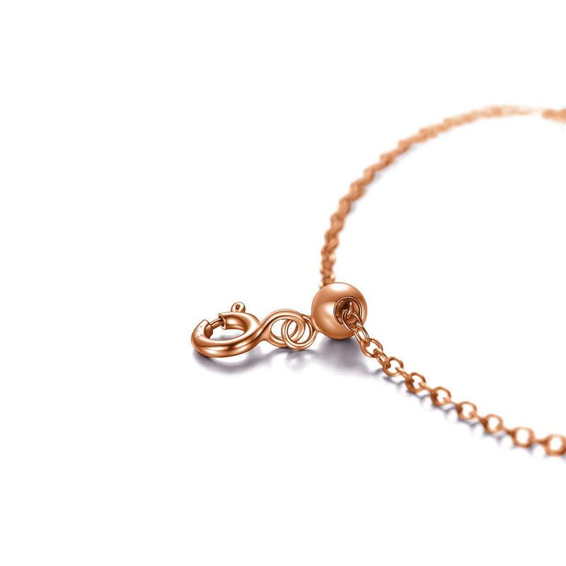 [Australia] - 1pc 925 Sterling Silver 1.5mm Necklace Extender Chain 4inch Bracelet Anklet Single Bead Extension Adjustable Length 1pc-rose-gold-plated-silver 