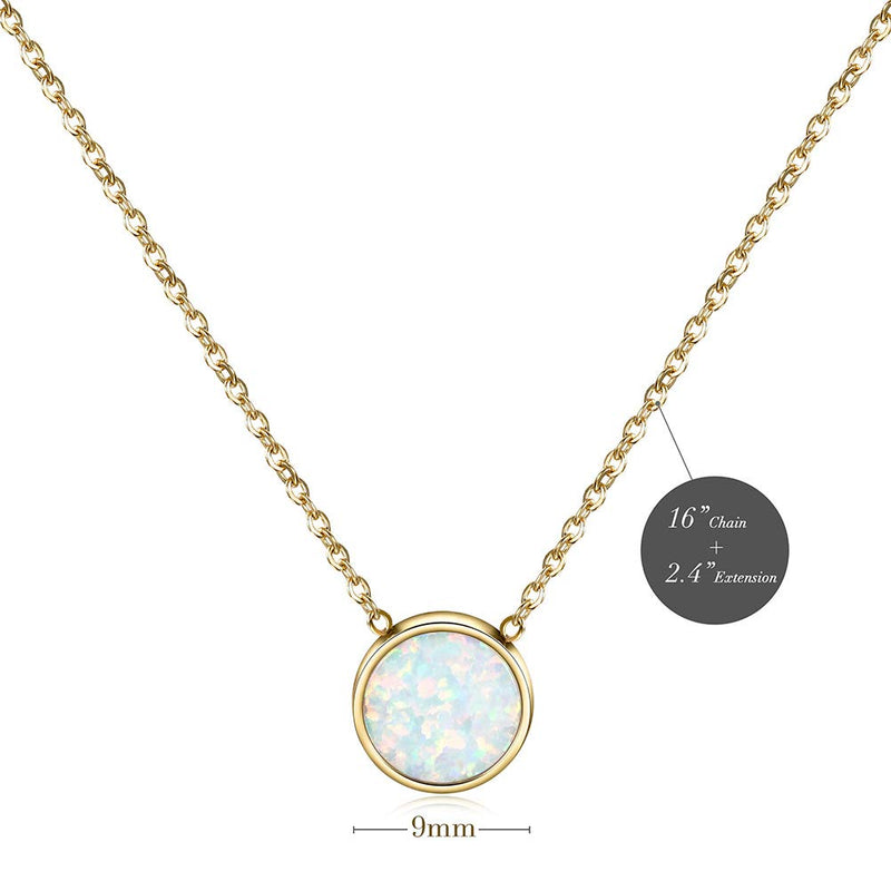 [Australia] - CIUNOFOR Opal Necklace Gold Plated Round Disc Initial Necklace Engraved Letter with Adjustable Chain Pendant Enhancers for Women Girls Gold R 