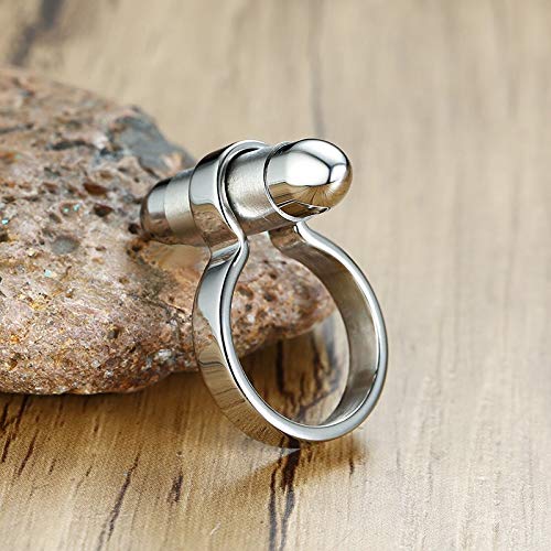 [Australia] - MEMORIALU Stainless Steel Bullet Shape Urn Ring for Ashes Cremation Memorial Jewelry 7 