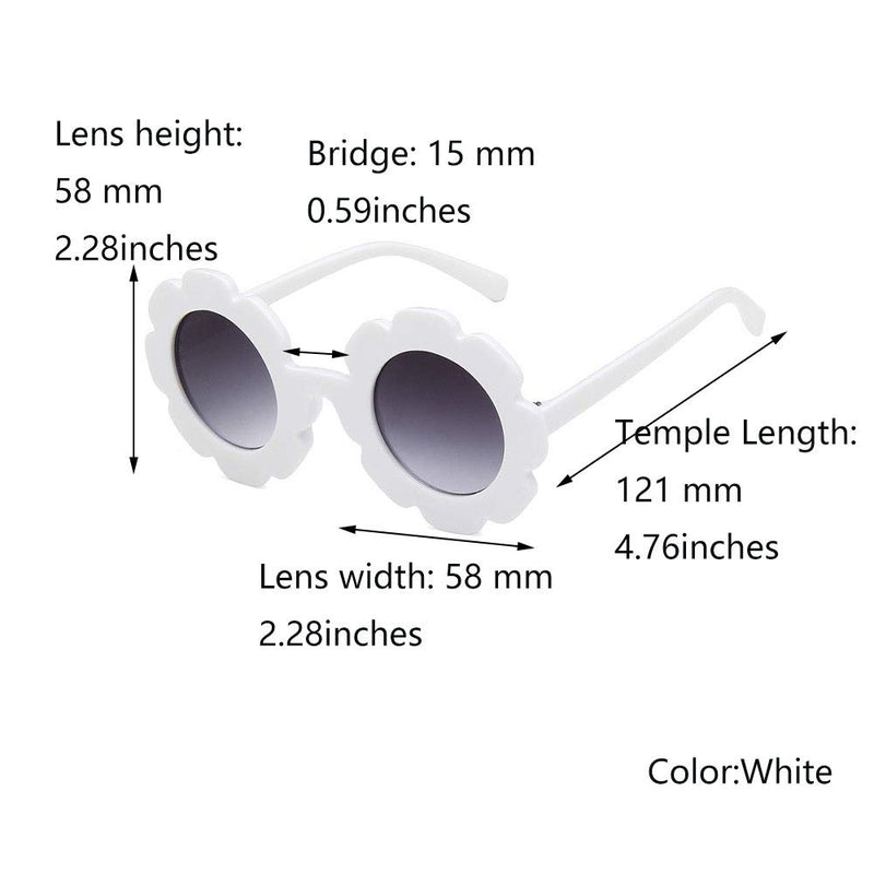 [Australia] - Girl Sunglasses Round Flower UV400 Protection Sunglasses for Party Beach White 
