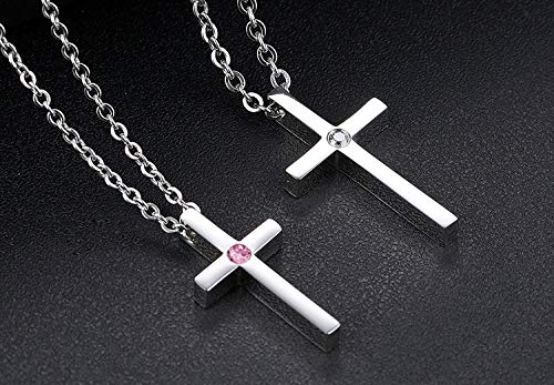 [Australia] - XOYOYZU Birthstone Tiny Cross Pendant Necklace with AAAAA Sparkly Zircon Birthday Gifts for Women Girl Fashion Jewelry June 