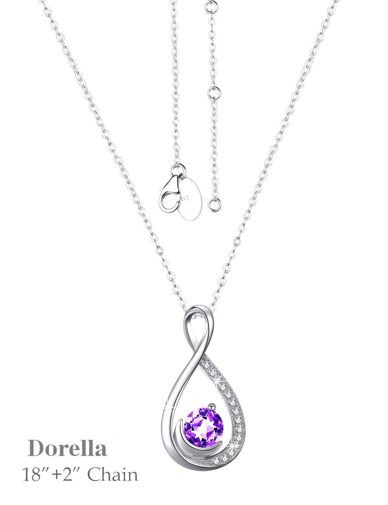[Australia] - Birthday Gifts Natural Amethyst Gemstone Necklace for Women Mom Endless Love Infinity Jewelry Sterling Silver Gifts for Wife Anniversary Endless Love Infinity Natural Amethyst Necklace 