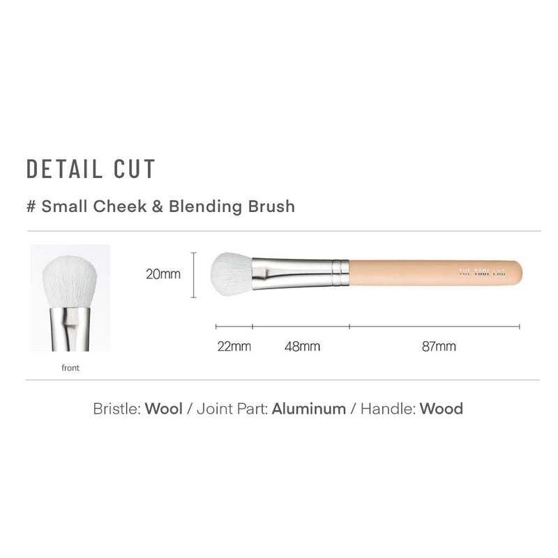 [Australia] - THE TOOL LAB 156 Small Cheek & Blending Brush-Cheek Blending Brush Small Face Makeup Shading Highlighter Face Brush -Premium Quality Natural Hair Bristles Cosmetic 