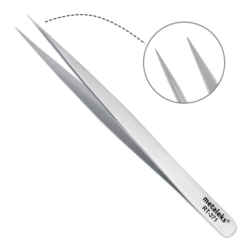 [Australia] - Metaleks Eyelash Extension Tweezers Soft In Use Light In Weight Matt In Finish Stainless Steel Straight Tip for Isolation - Sterilizable Supper Straight Tip. 