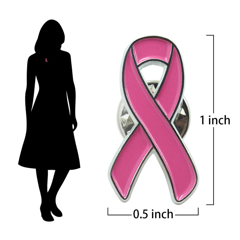 [Australia] - Masonicbuy 10 Pack Pink Ribbon Breast Cancer Awareness Lapel Pin with Glitter Filled Two Styles Bundle Color 1 