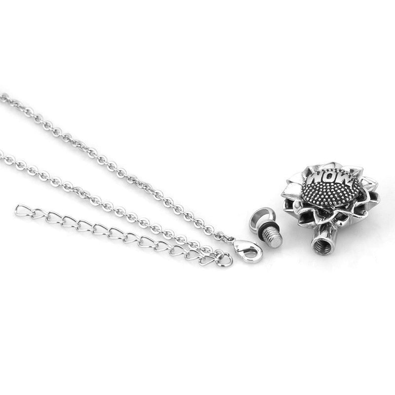 [Australia] - Infinite Memories Lucky Clover Rose Heart Flowers Seriesl Urn Necklace for Mom Cremation Ashes Keepsake Memorial Pendants Sunflower (Mom) 