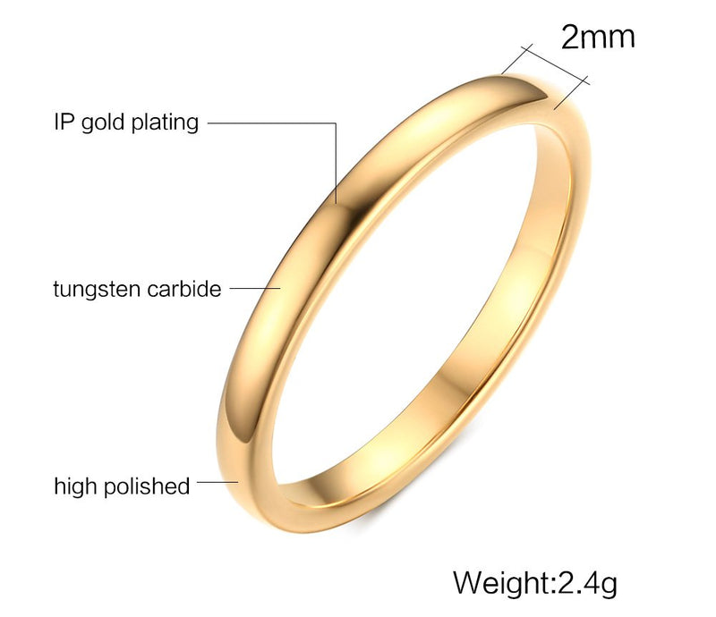 [Australia] - Gold Silver Tungsten Thumb Rings for Women and Men ，2mm/3mm/4mm/6mm/8mm Yellow Gold Sample Couple Wedding Rings Set for Him and Her Tungsten-Gold-2mm 4 