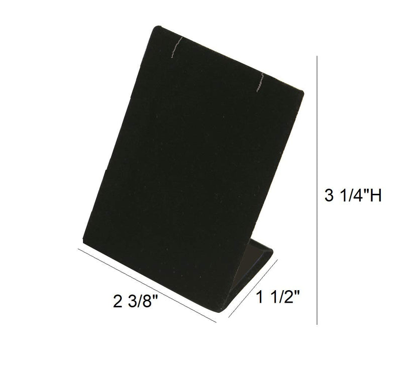 [Australia] - 6 Pieces Black Velvet Leaning Earring Stands/Jewelry Displays 3.5 Inches Tall (Black Velour, 6) Black Velour 