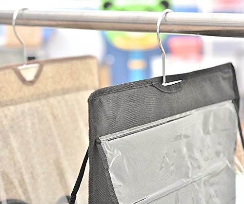 [Australia] - Geboor Hanging Handbag Organizer Dust-Proof Storage Holder Bag Wardrobe Closet for Purse Clutch with 6 Larger Pockets Black 