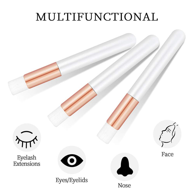 [Australia] - 20 Pcs Rose Gold Lash Shampoo Brush Cosmetic Brushes Peel Off Blackhead Brush Remover Tool Nose Cleaning Washing Brush Lash Cleanser Brushes by Lskeenon White 