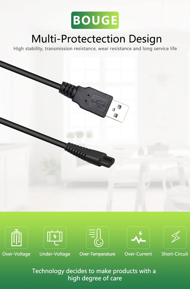 [Australia] - Nicwell Water Flosser Charger Cable for Nicwell Oral Irrigator F5025 Cordless Portable Water Dental Flosser Replacement Power Supply Adapter Cord Black 