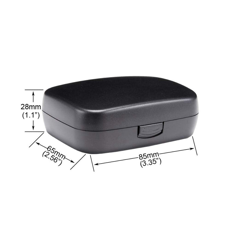 [Australia] - Hearing Aid Case Hard - Portable Protective Storage Case for BTE CIC IIC ITE (Black) Black 
