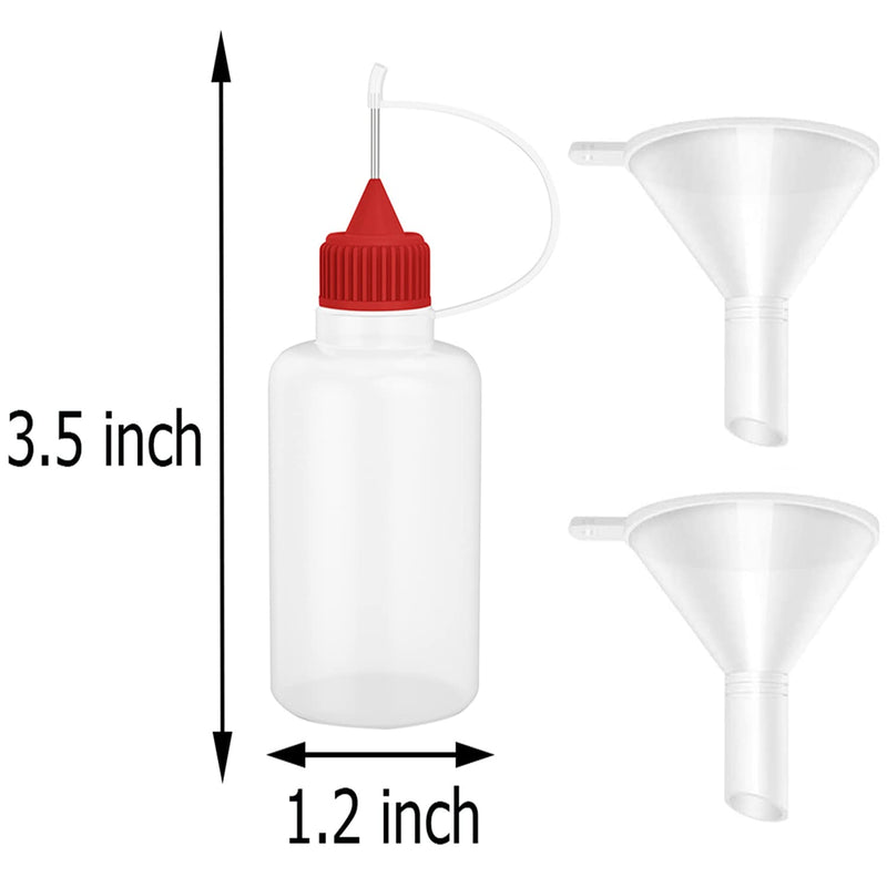 [Australia] - 12 Pcs 1 Ounce Needle Tip Glue Bottle 30ml Plastic Dropper Bottles for Small Gluing Projects, Paper Quilling DIY Craft, Acrylic Painting, Multicolored 