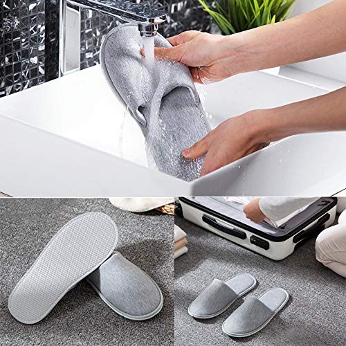 [Australia] - Rocutus 2 Pair Disposable Slippers,Disposable Slippers Bulk Guest Slippers,Travel Portable Polyester-cotton Slippers Home Interior Slippers Hotel Special Anti-skid Shoes Cotton Trailer 