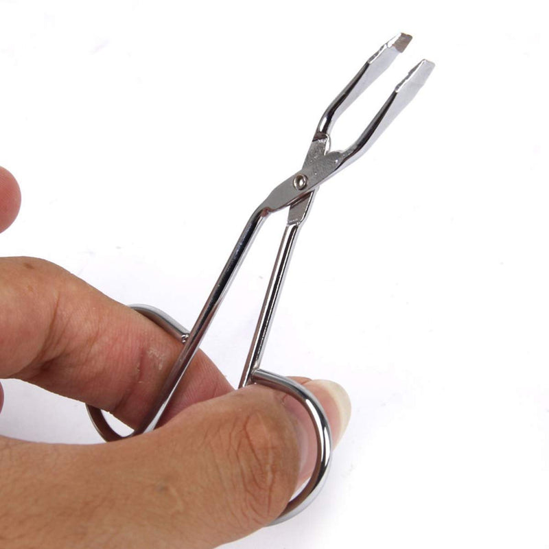[Australia] - FOMIYES Eyebrow Tweezers Scissors Stainless Steel Scissors Professional Shaped Eyebrow Tweezers Clip with Easy Scissor Handle for Hair and Eyebrows Personal Care (Silver) 1Pc 