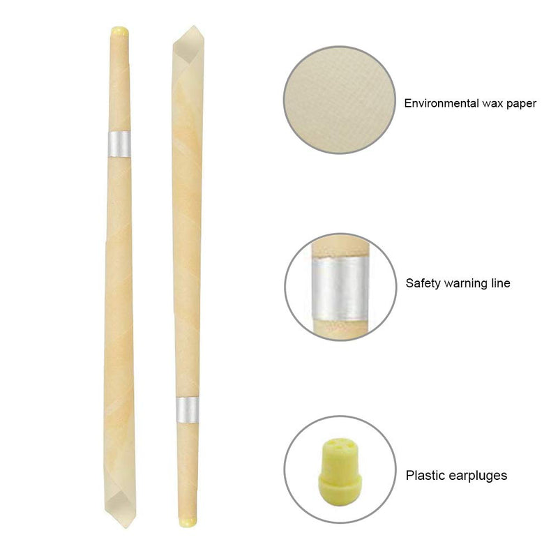 [Australia] - 16Pcs Ear Cones Wax Remover Ear Wax Candles Organic Non-Toxic Earwax Candles Hollow Ear Candling Candles with Protective Discs Ear Candles 