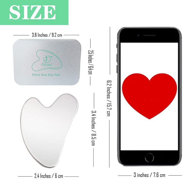 [Australia] - Ditind Gua Sha, Gua Sha Facial Tools, Stainless Steel Guasha Tool for Facial and Body SPA, Guasha Massage for Toxins Prevents Wrinkles and Body SPA Acupuncture Therapy Silver 