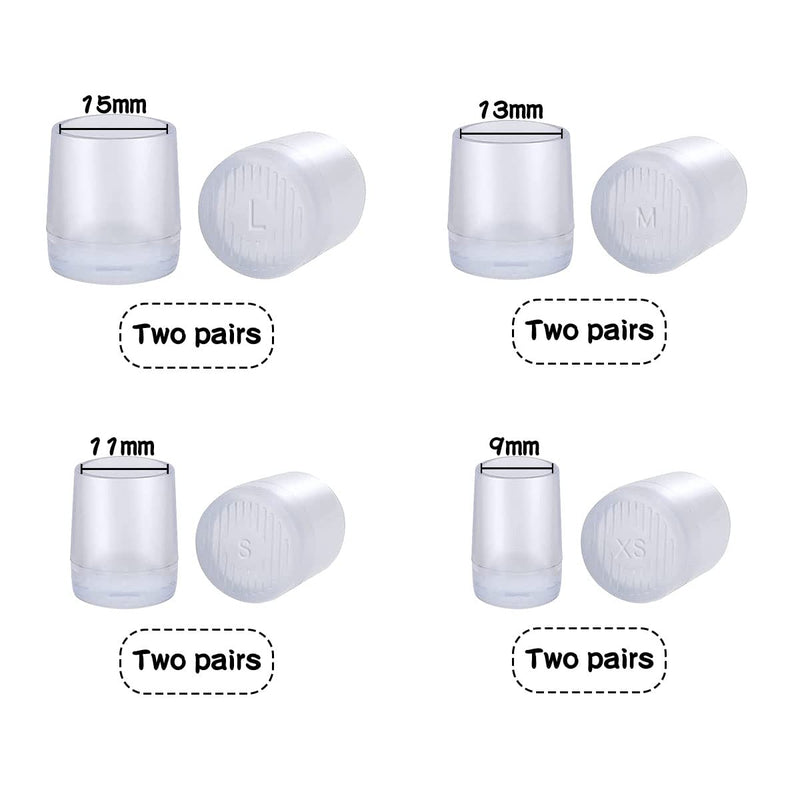 [Australia] - Jagowa 8 Pairs High Heel Protectors Anti-Slip Rubber Heel Covers Repair Replacement Caps for Outdoor XS, S, M, L (Transparent) Transparent 