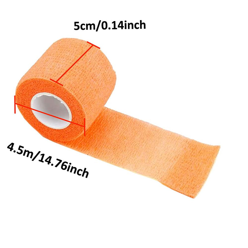 [Australia] - Mintice™ 10 X Self Adhesive Cohesive Wrap Bandages Strong Elastic First Aid Tape Skin Color for Wrist Ankle Sport 4.5mx5cm Orange 