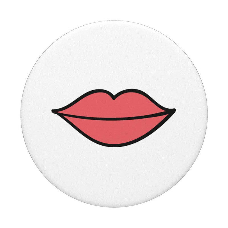 [Australia] - Lipstick Retro Pop Art Style For Makeup Lovers MUA White PopSockets Grip and Stand for Phones and Tablets Black 