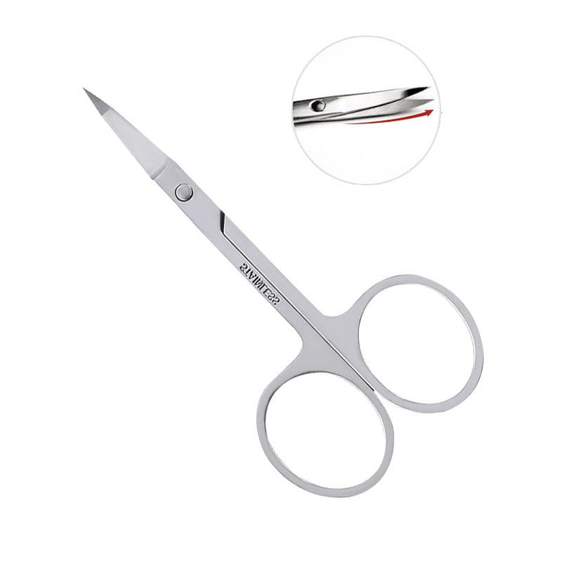 [Australia] - ABMRO 3pcs Small Eyebrow Scissors and Nose Hair Scissor, Beard Moustache Eyelash Nail Trimmer Facial Hair Grooming Scissors for Man and Woman 