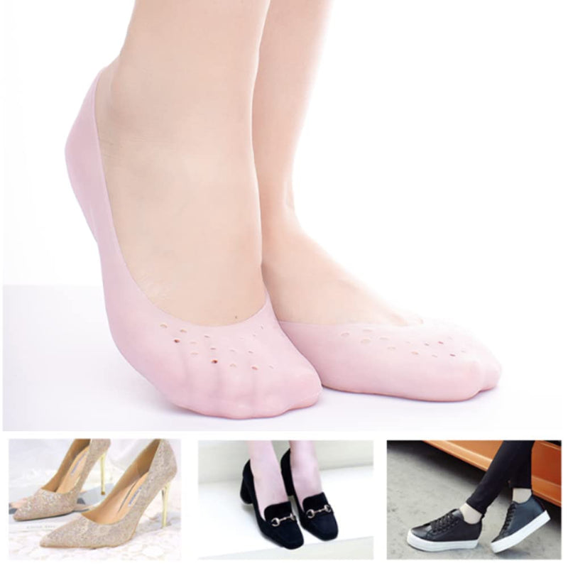 [Australia] - 1Pair Silicone Socks Foot Protector Full Length Foot Silicone Gel Socks Moisturizing Cracked Skin Care for Foot Care(S) S 