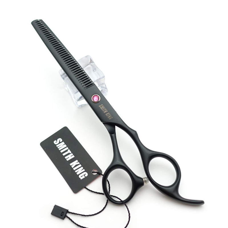 [Australia] - 7.0 inch hair scissors set Hair cutting scissors & thinning scissors with razor combs in 1 set (Black) 