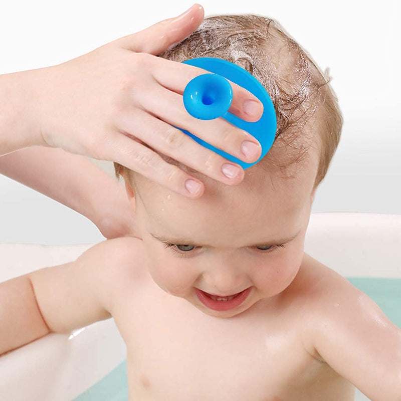 [Australia] - Baby Cradle Cap Brush, Infant Bath Brush, Toddler Silicone Massage Brush, Newborn Silicone Scrubbers Exfoliator Brush | The SkinSoother Baby Essential for Dry Skin (Blue & Green) Blue & Green 