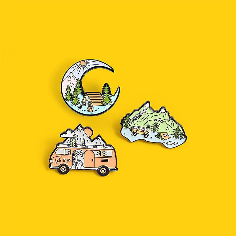 [Australia] - Plant Animal Novelty Brooch Enamel Pins Set Cartoon Pins Decoration for Women Boys Girls Men Bag Jackets Hats CarTravel 