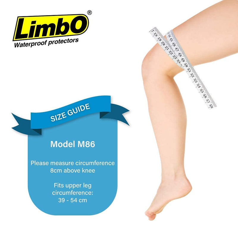 [Australia] - LimbO Waterproof Protectors Dressing Cover for Shower, Adult Knee M86, 39 to 54 cm Above Knee Circumference 