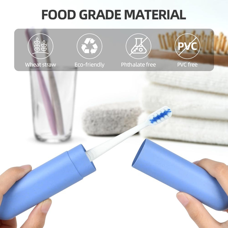 [Australia] - LOPHE Toothbrush Travel Case, Natural Wheat Straw Dustproof Toothbrush Holder, Portable Toothbrush Protective Cover, Keep Tootbrush Clean, Toothbrush Case Container for Business Camping Travel 