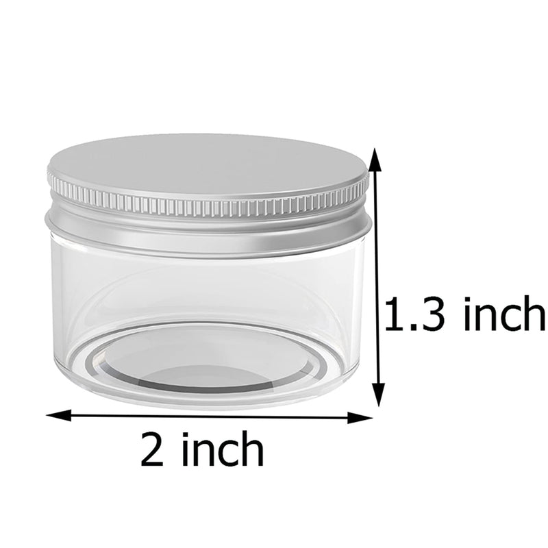 [Australia] - Hulless 1 Ounce Plastic Container Jars Refillable Empty Cosmetic Containers for Cream, Lotion, Liquid, Ointments, Silver Lids 12 Pcs 