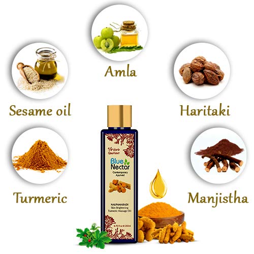 [Australia] - Blue Nectar Skin Brightening Oil Nalpamaradi Thailam infused with Turmeric Oil - 100 ml 