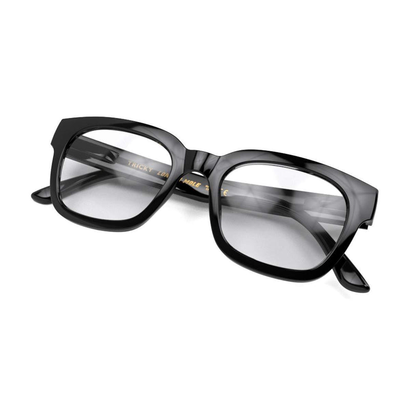 [Australia] - LONDON MOLE EYEWEAR | Tricky Blue Light Blocking Glasses | Cool Blue Blockers | Anti Eyestrain for Screens | Mens Womens Unisex Gloss Black 