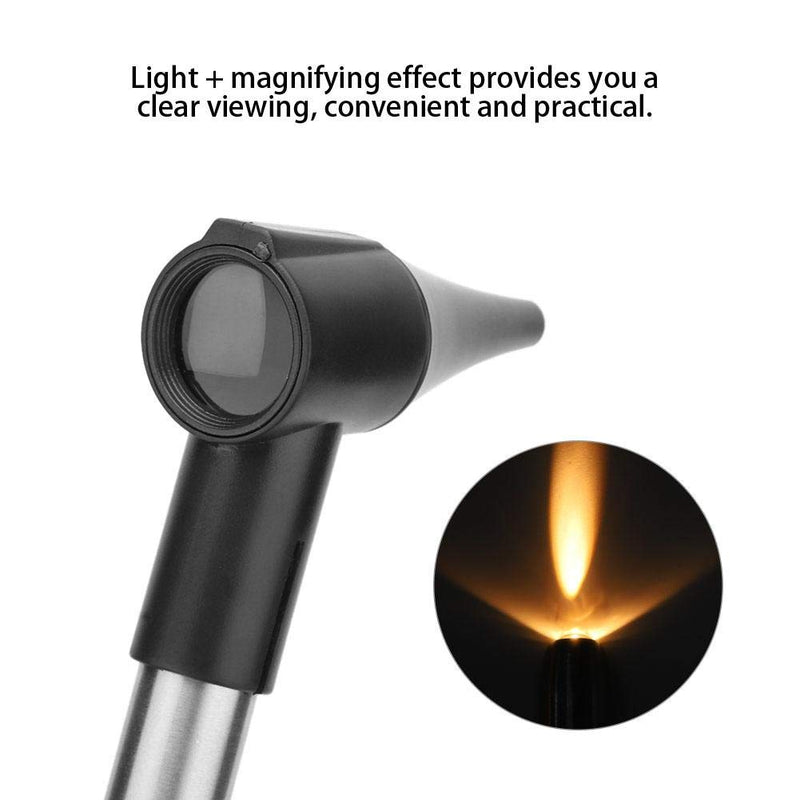 [Australia] - Ear Care Otoscope, Visual Magnifier for Mouth Eyes Nose Ear Earwax Remover Otoscope with Flashlight Otoscope Lens Ophthalmoscope Lens Ear Cover Tongue Depressor 