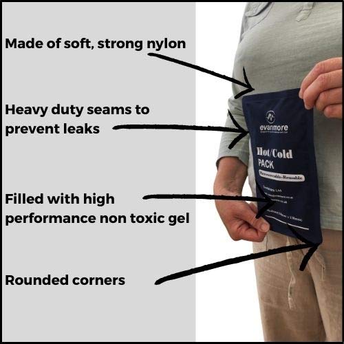 [Australia] - 3 x Evanmore Reusable Hot Cold Gel Pack Packs Large, Luxury - Easy to use - Flexible - Long Lasting - Knee, Shoulder wrap - 13 x 25cm 