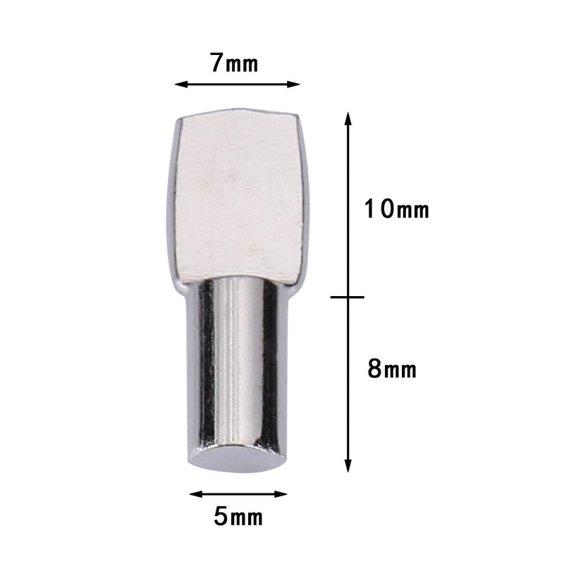 [Australia] - 120 Packs Shelf Pins, 5mm Shelf Support Pegs Spoon Shape Cabinet Furniture Tbestmax 1Silver-120 pcs 