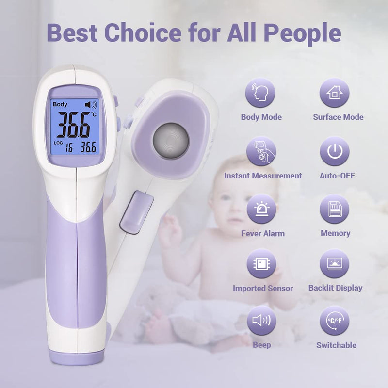 [Australia] - CEM DT-8806H, thermometer for forehead,No-Touch Forehead Thermometer for Adults and Kids,FDA CE ,Large LED Display and Gentle Vibration Alert (PT3) 