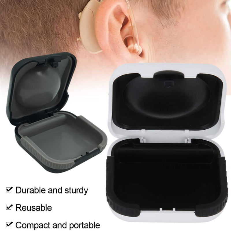[Australia] - 2 Pack Hearing Aid Cases Portable Hearing Aid Box Waterproof Compact Sturdy Storage Box Hearing Aid Protector for Hearing Aids Protective 