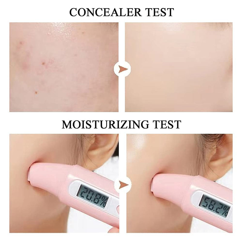 [Australia] - Mushroom Head Air Cushion CC Cream Foundation, Moisturizing BB Cream Concealer Makeup Base Long Lasting with Mushroom Makeup Sponge, Easy to Apply Natural 