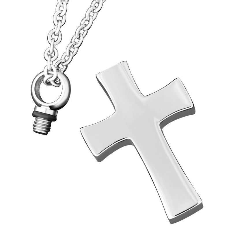 [Australia] - Roy Lopez Cross Urn Necklace for Ashes Religion Stainless Steel Keepsake Memorial Cremation 1 