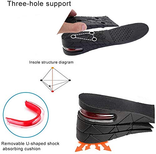 [Australia] - Height Increase Insoles Air Taller Cushion Shoes Insoles 4-Layer Heel Insert for Men 