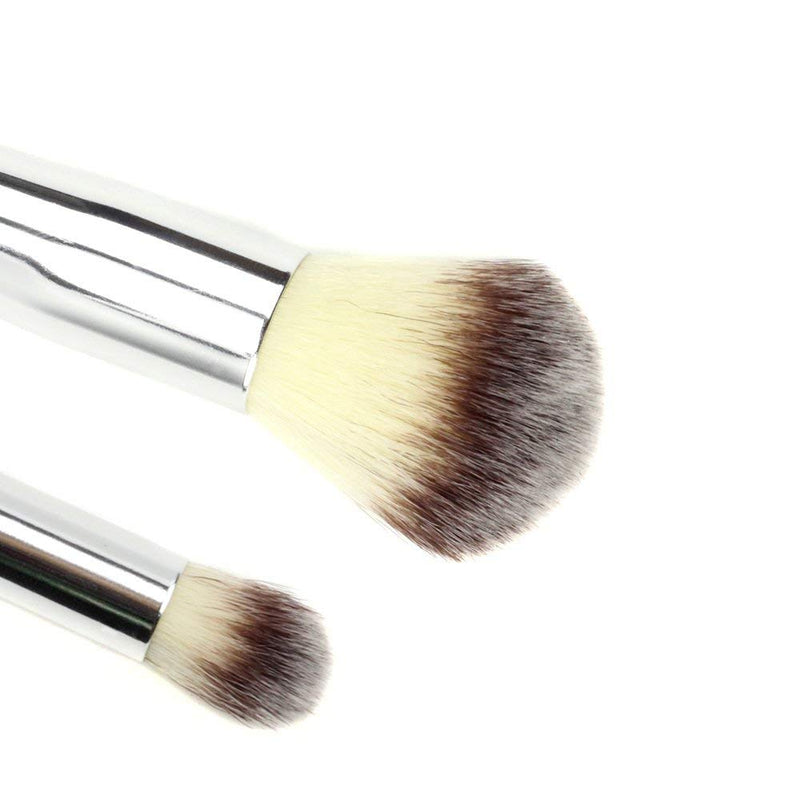[Australia] - NMKL38 Double Ended Complexion Brush Face Concealer Powder Makeup Brush, Blending Liquid Foundation, Cream Cosmetics - Black Handle, Vegan Brush, Cruelty Free 