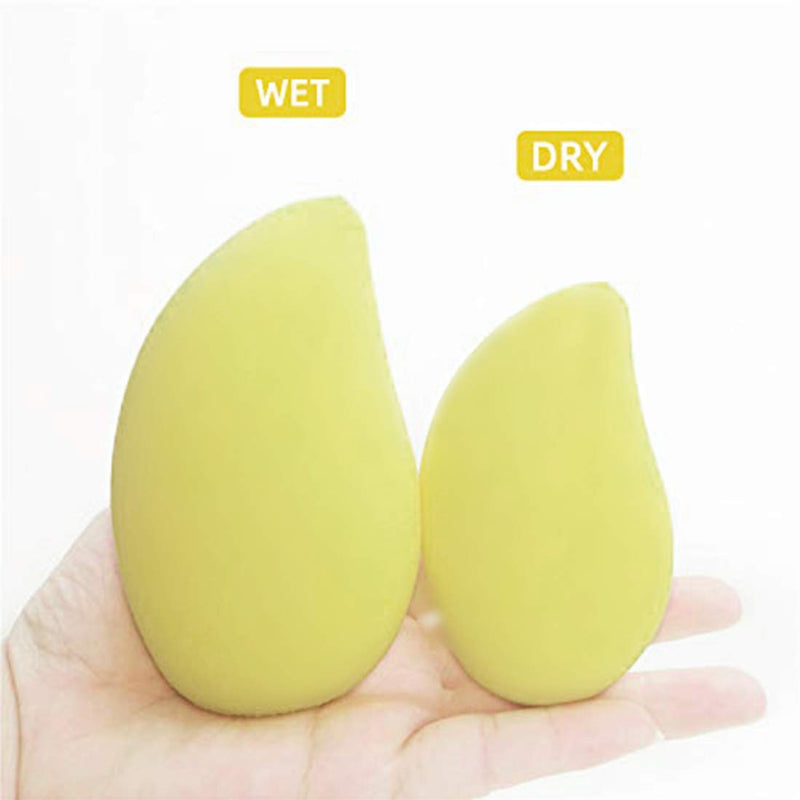 [Australia] - Mango Makeup Sponge Blender (4pcs) Fruit Beauty Makeup Sponge Blender Kit with Superfine Fiber Cleaning Cotton (3pc)，Flawless Application for Liquid Foundation,Loose Powder and CC cream 