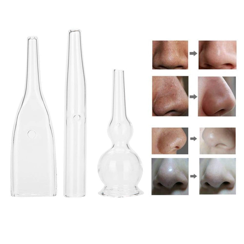 [Australia] - 3pcs Vacuum Glass Tube, Glass Pipes Kit for Blackhead Removal and Facial Cleansers & Accessories for Vacuum Cleaners Beauty Machine 