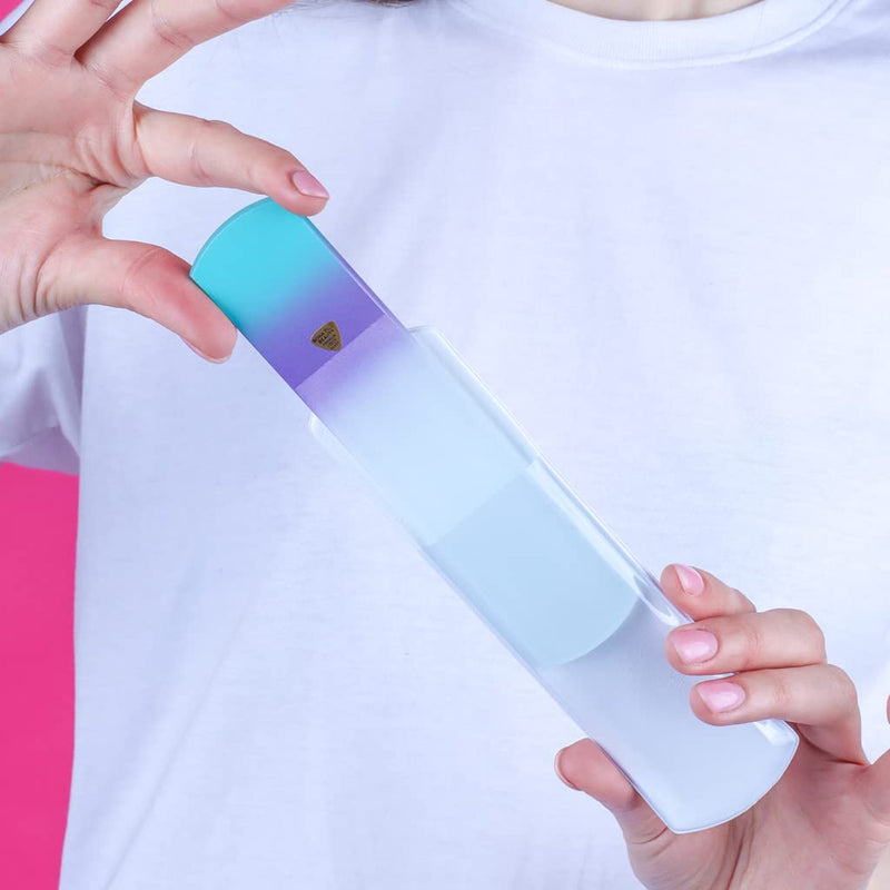 [Australia] - Glass Foot File, Foot Callus Remover and Foot Sander by Bona Fide Beauty Premium Czech Glass Nail File Sea Spritz 