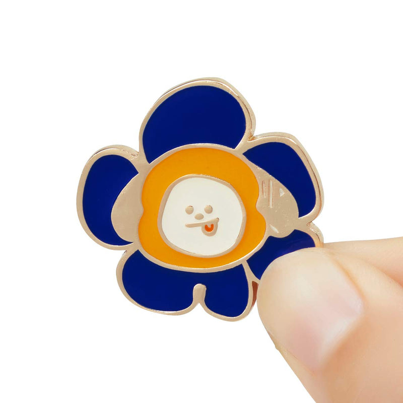 [Australia] - BT21 Flower Collection Character Cute Enamel Lapel Pins Brooch Badge for Backpacks CHIMMY 