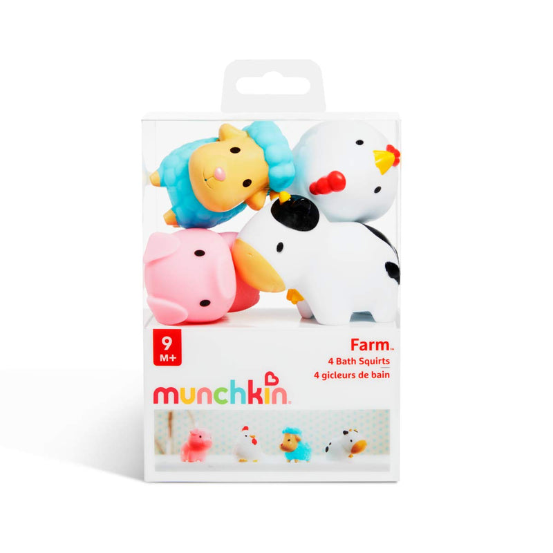 [Australia] - Munchkin Floating Farm Animal Themed Rubber Bath Squirt Toys for Baby - Pack of 4 4 pack 